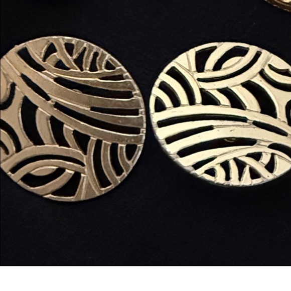 Silver Earrings & Geometric round gold toned earrings - Picture 2 of 2